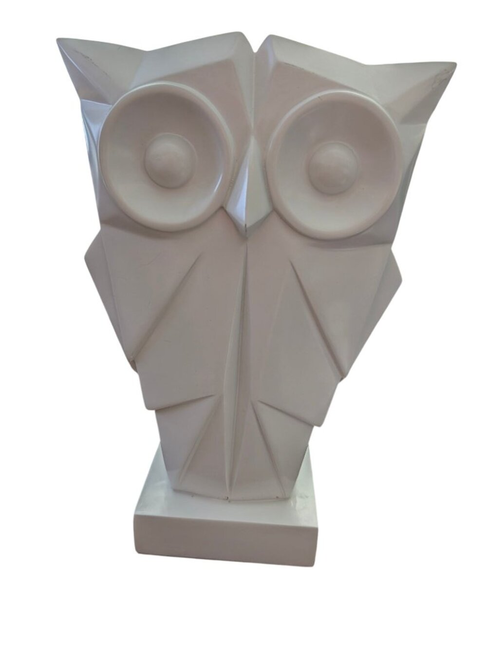 White Geometric Owl Figurine By Origami Owl Modern Design Decorative Accent Piec